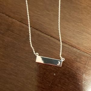 Baublebar J initial silver necklace asymmetrical
